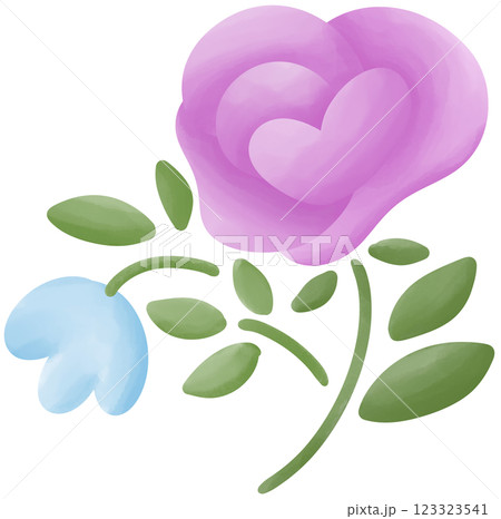 Illustration of a small purple rose blooming. Illustration of a small purple rose blooming. 123323541