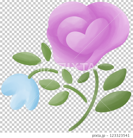 Illustration of a small purple rose blooming. Illustration of a small purple rose blooming. 123323541