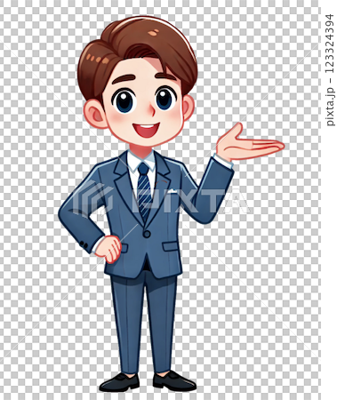 Illustration of a man wearing a suit 123324394