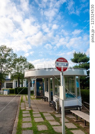 石川県　快晴の能登島水族館　周辺風景　9月 123324530