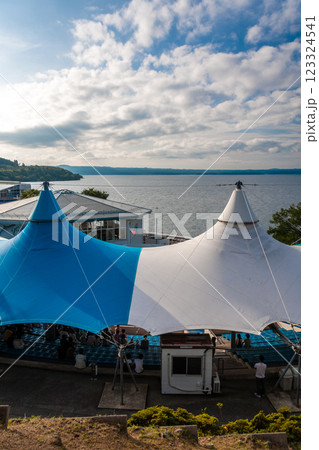 石川県　快晴の能登島水族館　周辺風景　9月 123324541