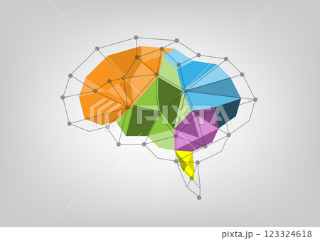 Abstract background with colorful polygon brain Abstract background with colorful polygon brain 123324618