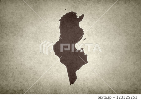 Map of Tunisia on a paper 123325253