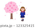 桜舞う小学生の女の子のイラスト 桜舞う小学生の女の子のイラスト 123325415