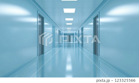clean modern hospital corridor 123325566
