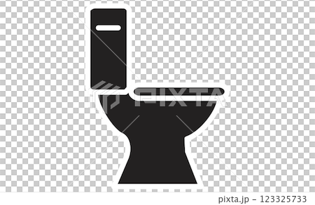 シンプルな洋式トイレのアイコンイラスト シンプルな洋式トイレのアイコンイラスト 123325733