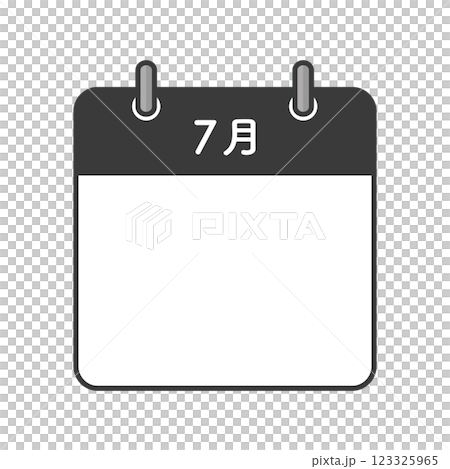 シンプルな7月のカレンダーのアイコン - 日付のない月ごとの暦のテンプレート素材 シンプルな7月のカレンダーのアイコン - 日付のない月ごとの暦のテンプレート素材 123325965