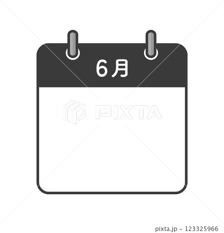 シンプルな6月のカレンダーのアイコン - 日付のない月ごとの暦のテンプレート素材 123325966