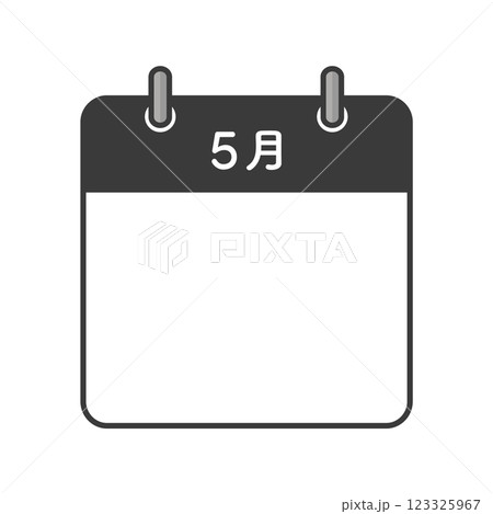 シンプルな5月のカレンダーのアイコン - 日付のない月ごとの暦のテンプレート素材 シンプルな5月のカレンダーのアイコン - 日付のない月ごとの暦のテンプレート素材 123325967
