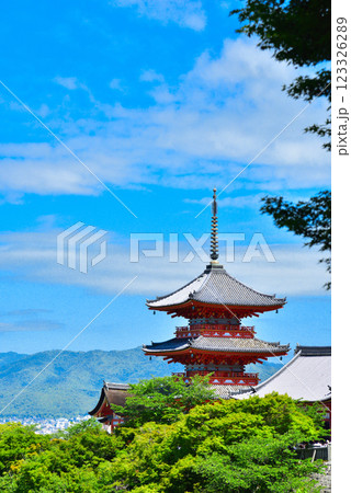 新緑が眩しい京都 清水寺 新緑が眩しい京都 清水寺 123326289