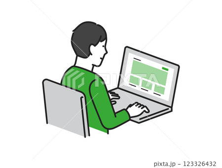 WEBを観覧する男性 WEBを観覧する男性 123326432