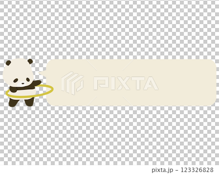 熊貓在玩呼拉圈。帶有對話泡泡 123326828