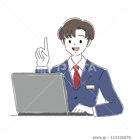 ノートパソコン　男性 123326879