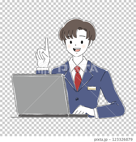 ノートパソコン　男性 123326879