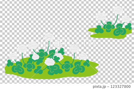 白三葉草背景插圖素材 白三葉草背景插圖素材 123327800