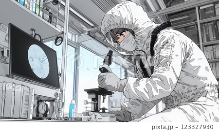 クリーンルームで作業中のエンジニア