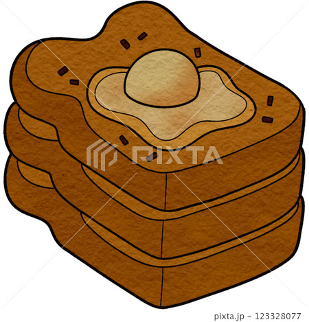 The illustration of a honey toast The illustration of a honey toast 123328077