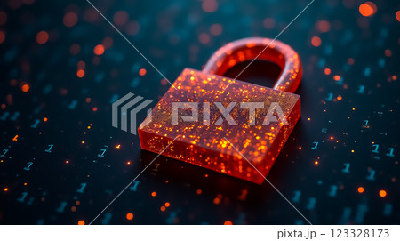 Digital security lock with glowing elements on binary code background representing cybersecurity challenges and solutions Digital security lock with glowing elements on binary code background representing cybersecurity challenges and solutions 123328173