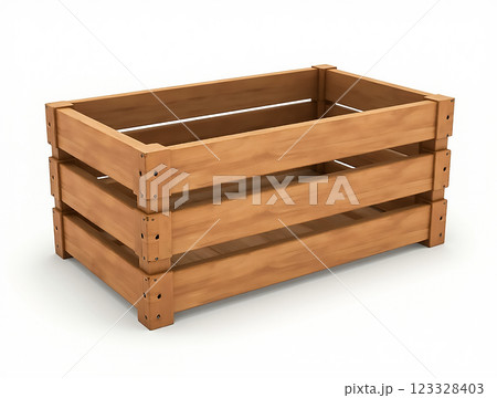 Wooden planting box made from natural materials suitable for gardening or decoration 123328403