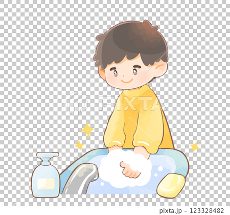Child boy washing hands 123328482