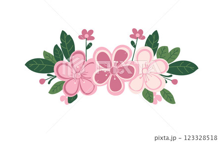 Beautiful Romantic Pink Floral Flower Crown Arrangements Decoration Beautiful Romantic Pink Floral Flower Crown Arrangements Decoration 123328518