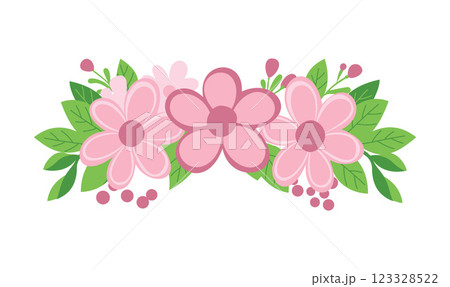Beautiful Romantic Pink Floral Flower Crown Arrangements Decoration 123328522