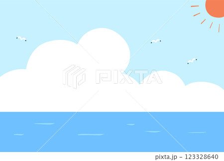 海の背景のイラスト 123328640