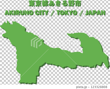 Akiruno City, Tokyo vector illustration map - Map of Japan - 123328808