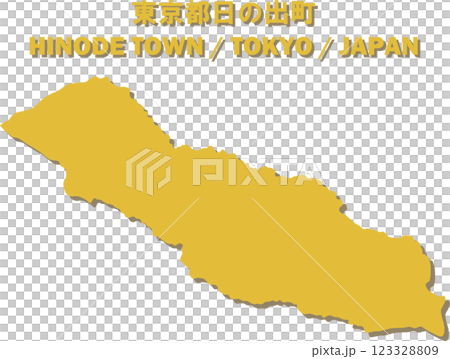 Tokyo Hinode Town Vector Illustration Map - Japan Map - 123328809