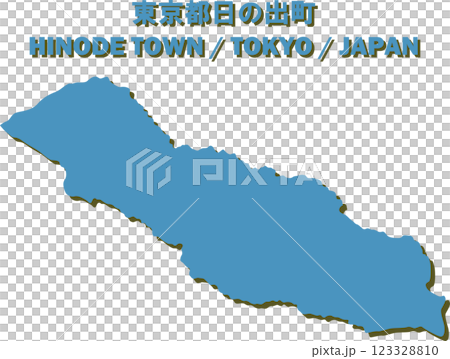 Tokyo Hinode Town Vector Illustration Map - Japan Map - Tokyo Hinode Town Vector Illustration Map - Japan Map - 123328810