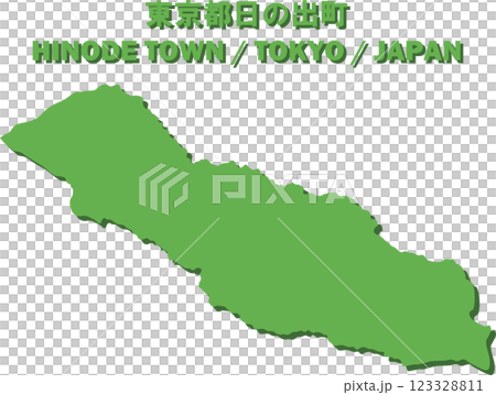 Tokyo Hinode Town Vector Illustration Map - Japan Map - 123328811
