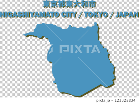 Vector illustration map of Higashiyamato city, Tokyo - Map of Japan - 123328834