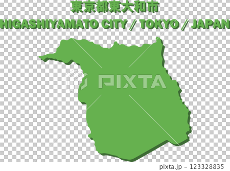 Vector illustration map of Higashiyamato city, Tokyo - Map of Japan - 123328835