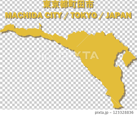 Vector illustration map of Machida city, Tokyo - Map of Japan - 123328836