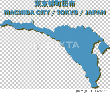 Vector illustration map of Machida city, Tokyo - Map of Japan - 123328837