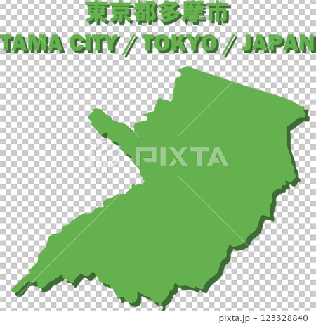 Vector illustration map of Tama city, Tokyo - Map of Japan - 123328840