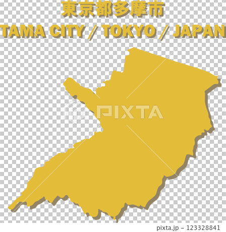 Vector illustration map of Tama city, Tokyo - Map of Japan - 123328841