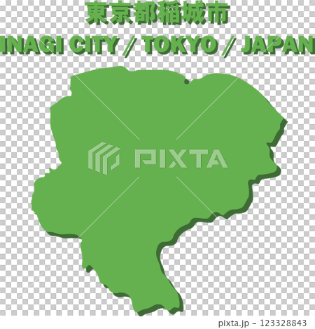 Vector illustration map of Inagi city, Tokyo - Map of Japan - 123328843