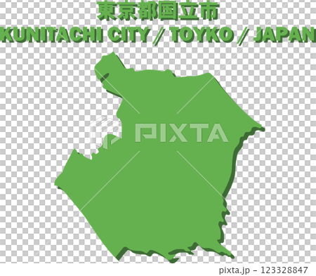 Tokyo Kunitachi city vector illustration map - Japan map - 123328847