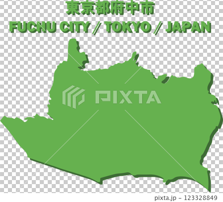 Vector illustration map of Fuchu city, Tokyo - Map of Japan - 123328849