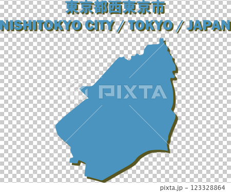Tokyo Nishitokyo City Vector Illustration Map - Japan Map - Tokyo Nishitokyo City Vector Illustration Map - Japan Map - 123328864