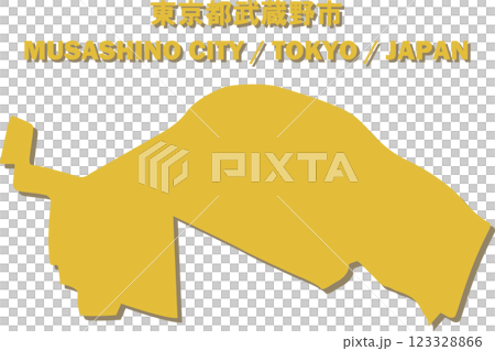 Tokyo Musashino City Vector Illustration Map - Japan Map - 123328866