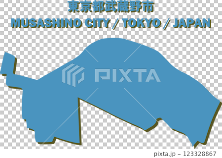 Tokyo Musashino City Vector Illustration Map - Japan Map - 123328867