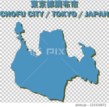 Chofu city, Tokyo vector illustration map - Japan map - 123328872