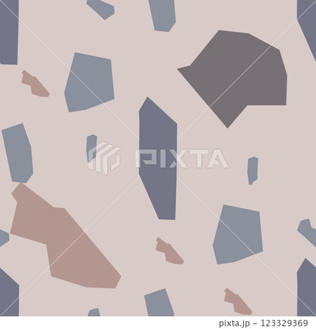 Terrazzo imitation seamless pattern. Realistic texture floor tile for interior decoration. Abstract vector illustration. 123329369
