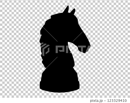 西洋棋騎士剪影（馬剪影） 123329410