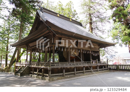 信州　諏訪　諏訪大社　上社（かみしゃ）神楽殿　諏訪神社の総本山 123329484