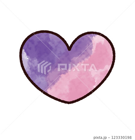 watercolor hand painting heart on white 123330198