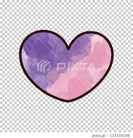 watercolor hand painting heart on white 123330198