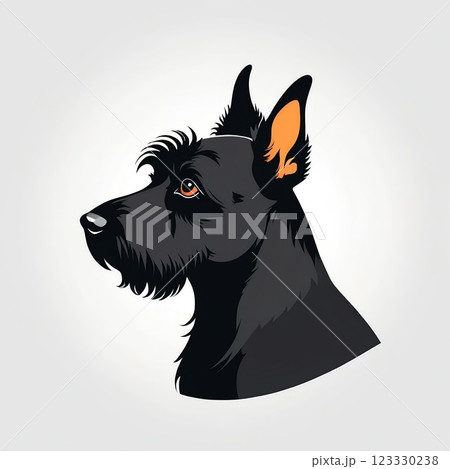 スコティッシュテリアの横顔イラスト スコティッシュテリアの横顔イラスト 123330238